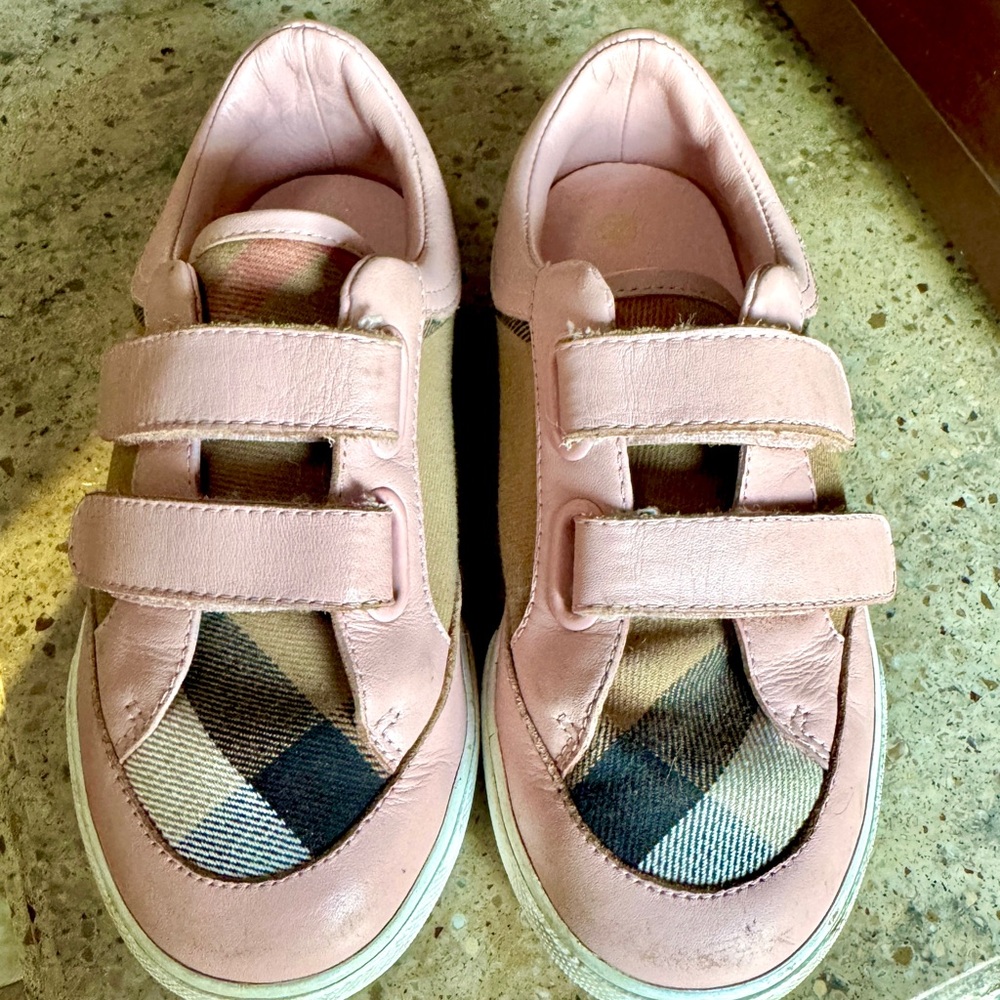 Burberry Kids Pink & Plaid Sneakers
